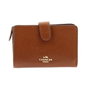 COACH NWT Crossgrain Leather Medium Corner Zip